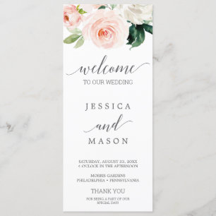 Blushing Blooms Wedding Program