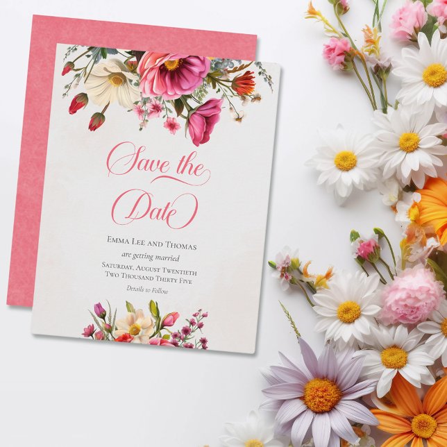 Blushing Blooms Wedding Save The Date (Creator Uploaded)