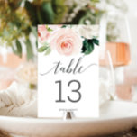 Blushing Blooms Wedding Table Numbers Double Sided<br><div class="desc">Help your guests easily find their way with these lovely double sided table number cards. Easily edit the numbers,  names and date! This design features a beautiful blush floral bouquet and elegant script font!</div>