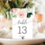 Blushing Blooms Wedding Table Numbers Double Sided