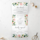 Blushing Blooms Wedding Tri-Fold Invitations RSVP