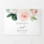 Blushing Blooms Wedding Tri-Fold Invitations RSVP (Cover)