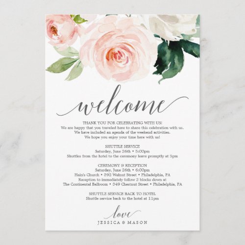 Editable Wedding Welcome Note Wedding Welcome Bag Note 