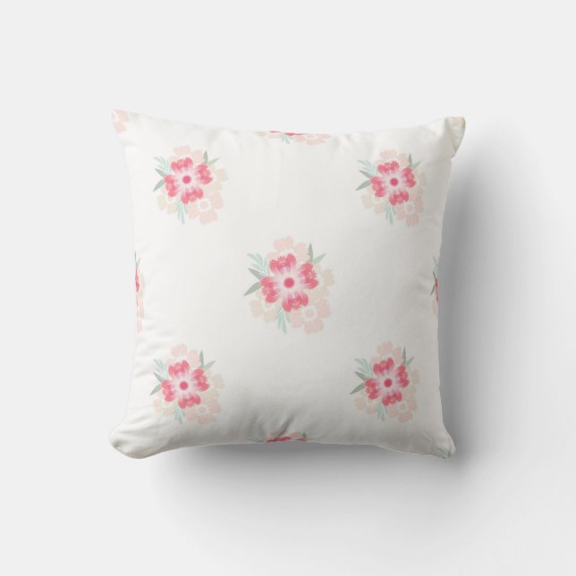 "Blushing Blossom"  Throw Pillow (Front)