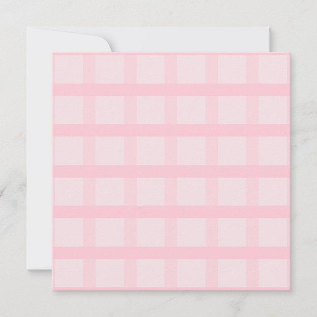 Blushing Bride And Tea Rose Pink Gingham Pattern Card (Front)