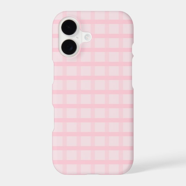 Blushing Bride And Tea Rose Pink Gingham Pattern Iphone Case (Back)