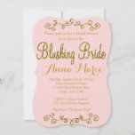 Blushing Bride Blush Pink Bridal Shower Invitation at Zazzle