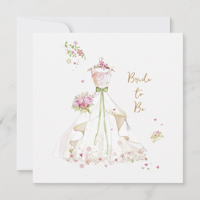 Blushing Bride in Bloom Bride to Be Card (Front)
