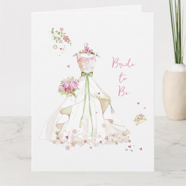 Blushing Bride in Bloom Bride to Be Card (Front)