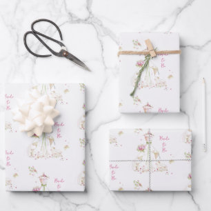 Blushing Bride in Bloom Bride to Be Wrapping Paper Sheets