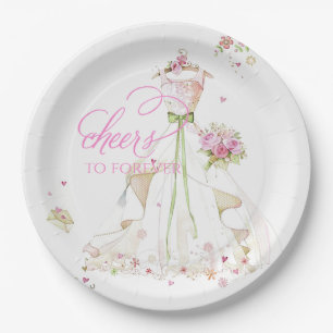Blushing Bride in Bloom Cheers to Forever Paper Plates