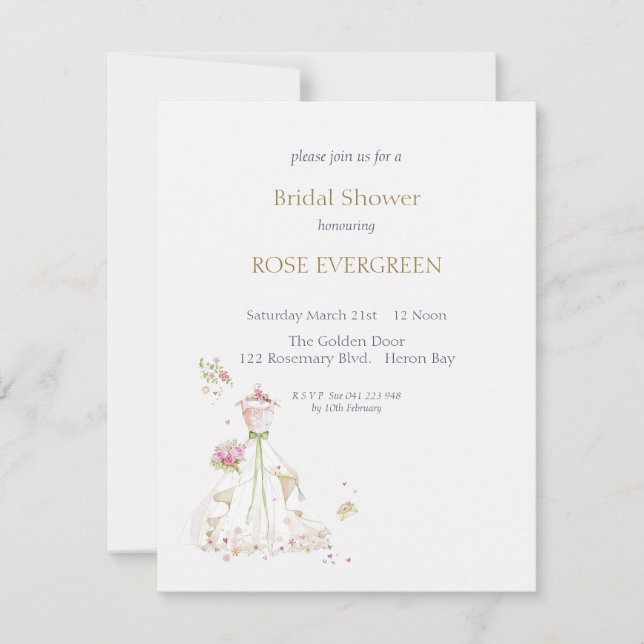Blushing Bride in Bloom Invitation (Front)