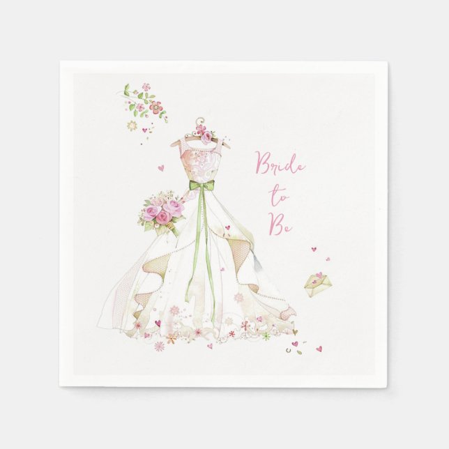 Blushing Bride in Bloom Napkins (Front)