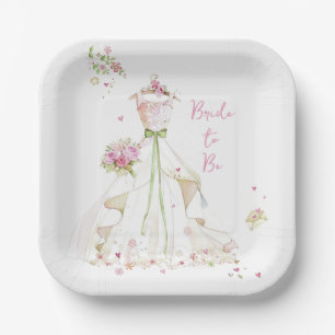 Blushing Bride in Bloom Paper Plates