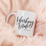 Blushing Bride Modern Lettering Pink Hearts Custom Two-Tone Coffee Mug<br><div class="desc">Simple and Stylish “blushing bride” text in a black modern calligraphy design with pink hearts. This would make a lovely gift for the bride! If you have any questions or requests regarding this design,  please contact us via the chat button.</div>