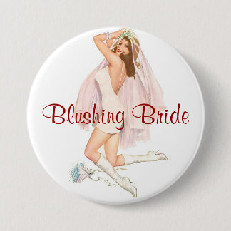 Blushing Bride Pin-Up Pinback Button