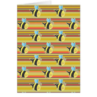 Blushing Bumblebee Striped Pattern Cards
