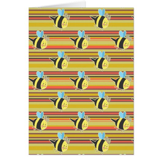 Blushing Bumblebee Striped Pattern Cards (Front)