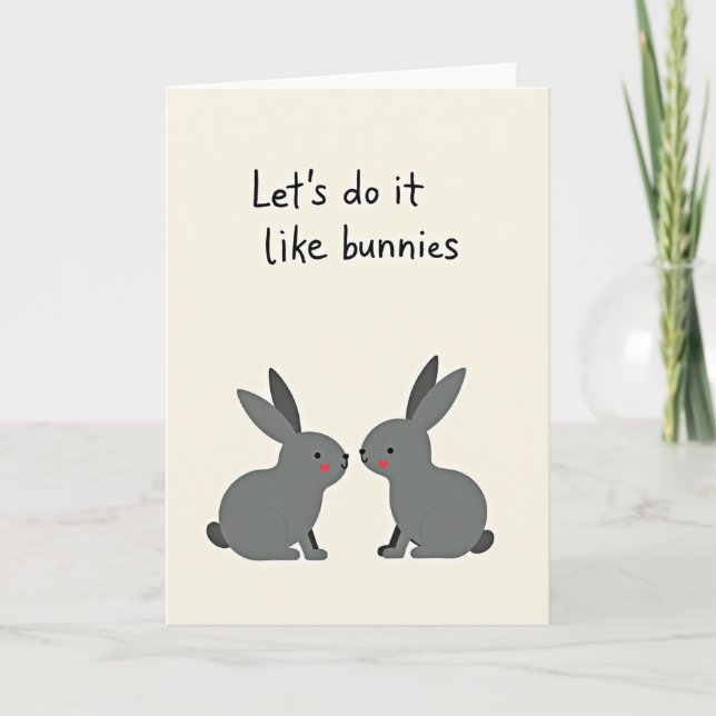 Blushing Bunnies Love Card (Front)