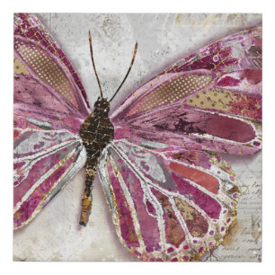 Blushing Butterfly Faux Canvas Print