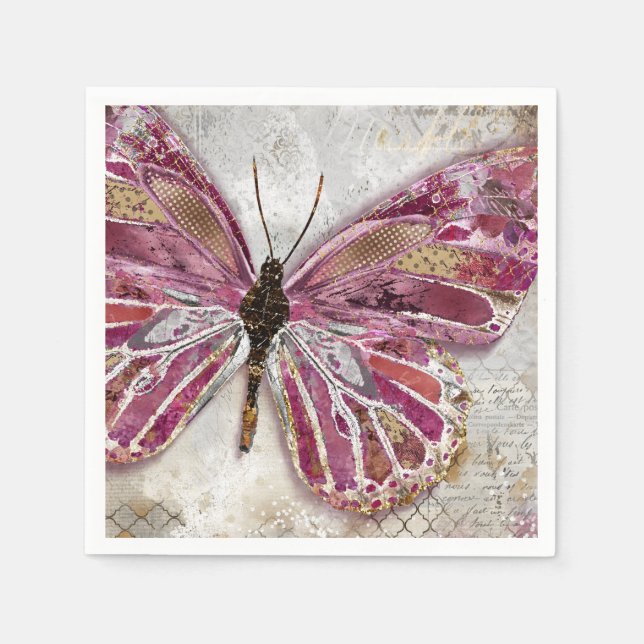 Blushing Butterfly Napkins (Front)