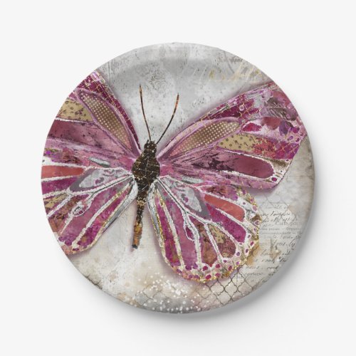 Blushing Butterfly Paper Plates