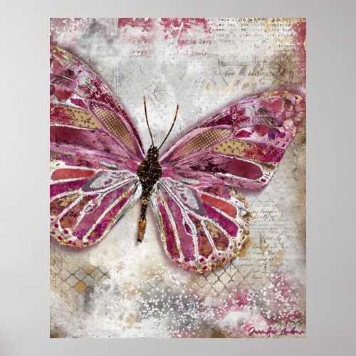 Blushing Butterfly Poster