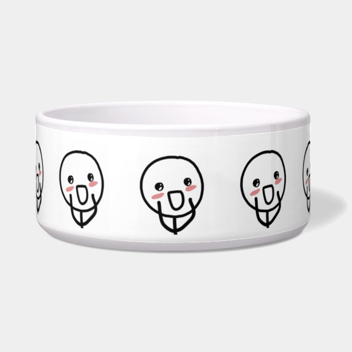 Blushing Comic Face Dog Food Bowl