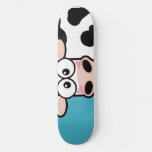 Blushing Cow On Blue Skateboard at Zazzle