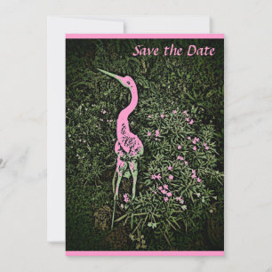 Blushing crane floral garden save the date cards