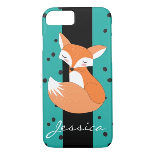 Blushing Fox with Custom Name iPhone 87 Case