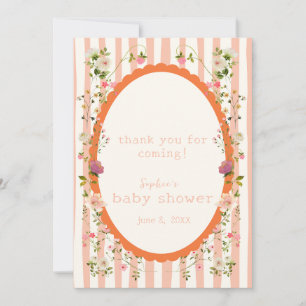 Blushing Garden Baby Shower Customizable  Thank You Card