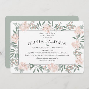 Blushing Garden Wedding Bridal Shower Invitation