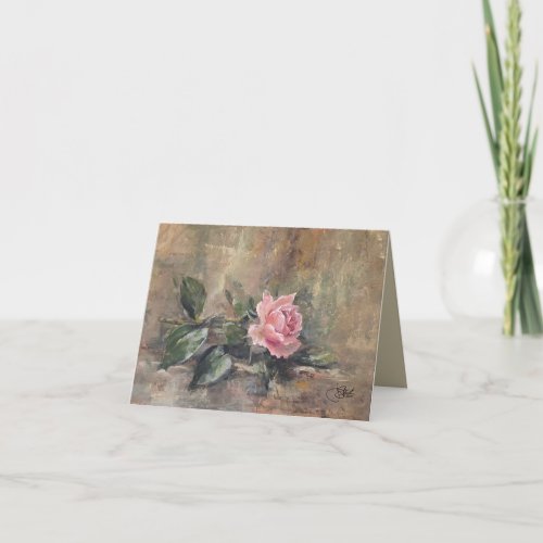 Blushing Grace Rose Thank You Card
