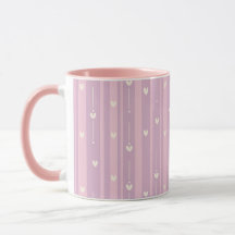 Blushing Heart Stripes Pattern