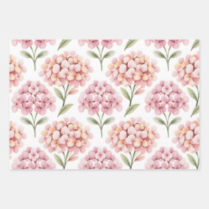 Blushing Hydrangea Wrapping Paper Sheets