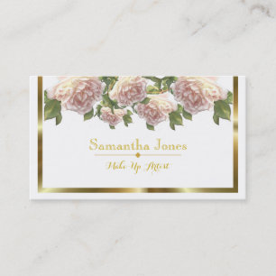 Blushing Ivory Peach Rose Business Card