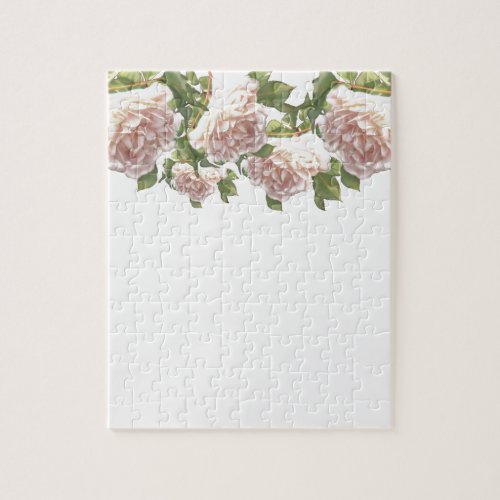 Blushing Ivory Peach Rose Jigsaw Puzzle