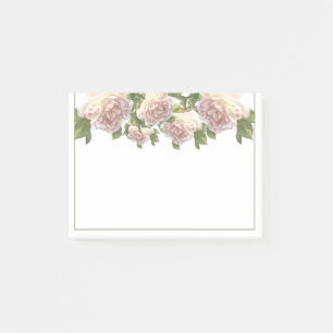 Blushing Ivory soft pink Peach Roses Post-it Notes