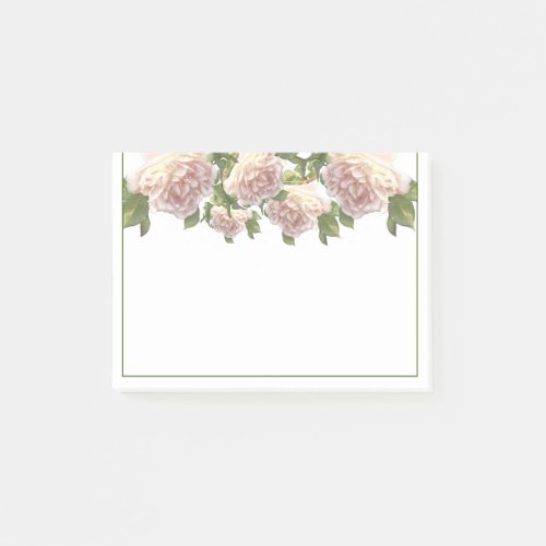 Blushing Ivory soft pink Peach Roses Post_it Notes