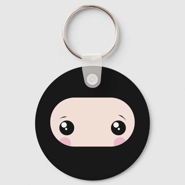 Blushing Kawaii Ninja Keychain (Front)