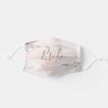 Blushing Peach Watercolor Bride Face Mask by designcurvestudios at Zazzle