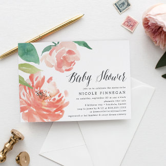 Blushing Peony | Baby Shower Invitation