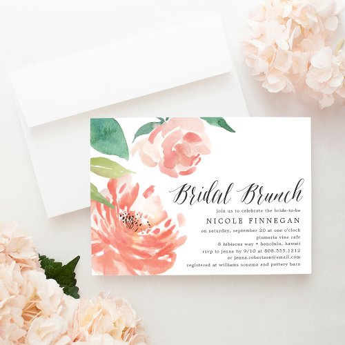 Blushing Peony  Bridal Brunch Invitation