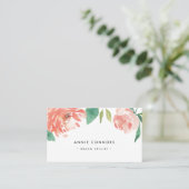 Blushing Peony | Watercolor Floral Business Card (Standing Front)