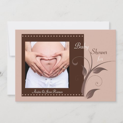 Blushing - Photo Baby Shower Invitation