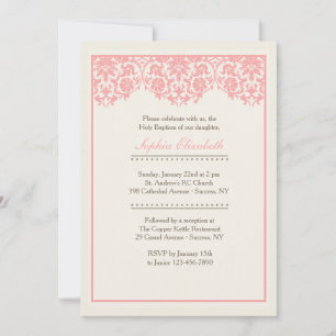 Blushing Pink Baptism Invitation