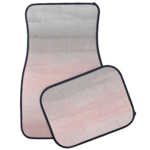 Blushing Pink & Grey Modern Watercolor Girly Glam Car Floor Mat