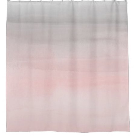 Blushing Pink & Grey Modern Watercolor Girly Glam Shower Curtain