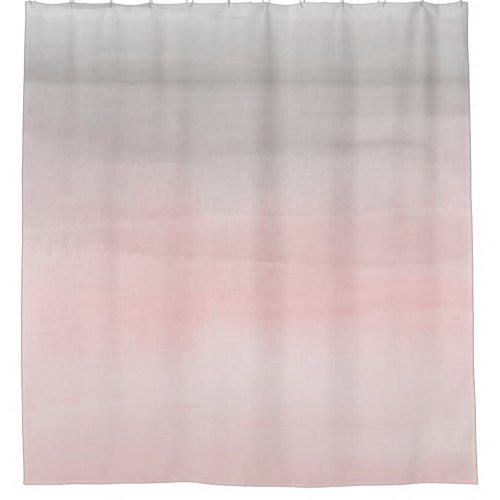 Blushing Pink  Grey Modern Watercolor Girly Glam Shower Curtain